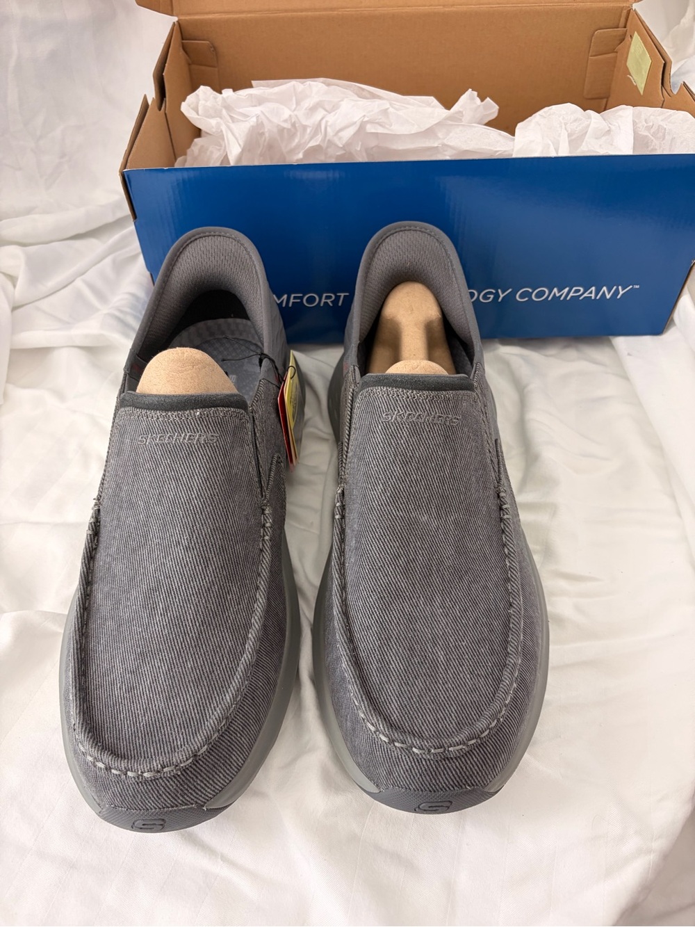 Skechers Men's Gray Slip-On Casual Loafers